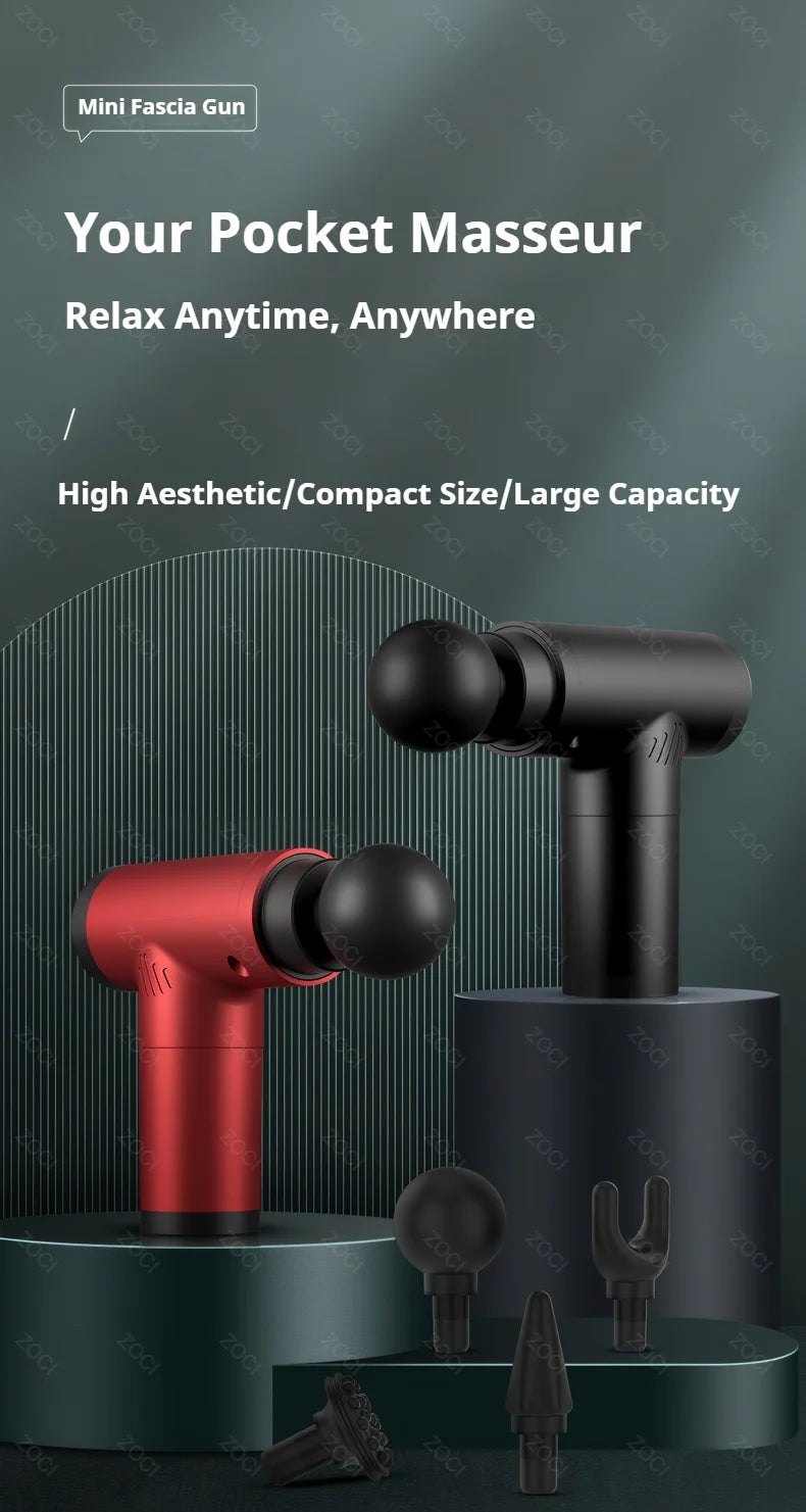 Portable Mini Fascia Gun Handheld Massage Gun Vibration Muscle Massager Deep Tissue Massager for Body Back Neck Leg Foot