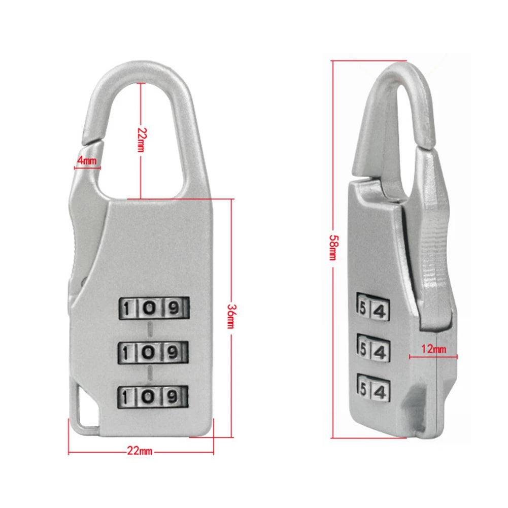 3 Digit Number Combination Pad Lock Padlock Outdoor Waterproof Lock Suitcase Luggage Security Coded Lock Zinc Alloy Code Lock