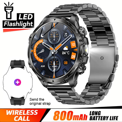2025 Outdoor Sports Fitness Tracker Smart Watch 1.85 Inch HD Alomed 800mAh Lithium Battery Bluetooth LED Flashlight Smart Watch