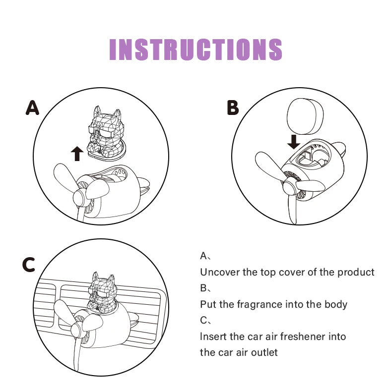 DIY perfume odorless ornaments airplane pilot bulldog car air fresheners decorations accessories aroma vent fragrance diffuser