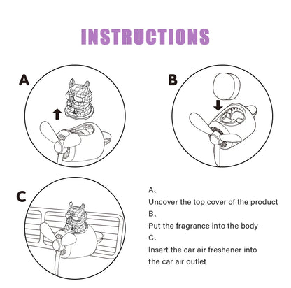 DIY perfume odorless ornaments airplane pilot bulldog car air fresheners decorations accessories aroma vent fragrance diffuser