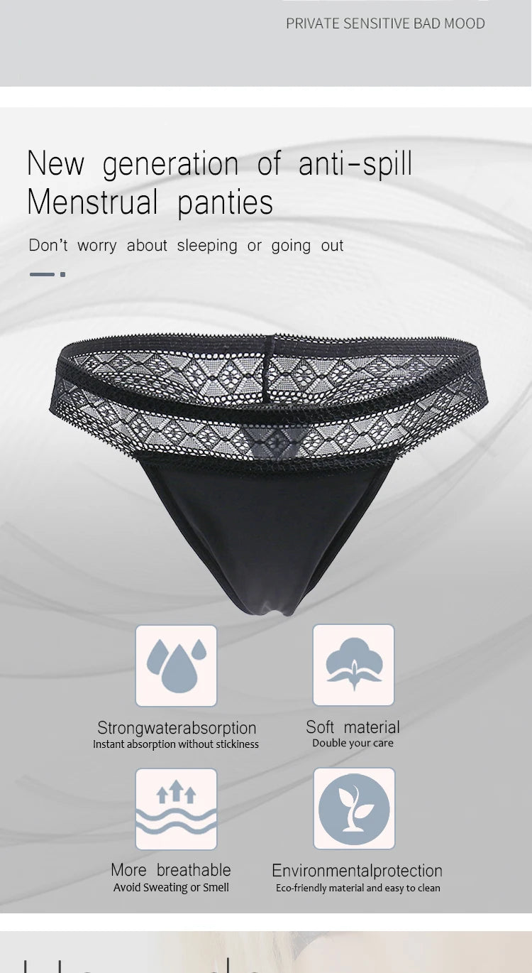4 Layer Leakproof Menstrual Period Panties Sexy Ladies Thong Menstrual Period Leak Proof Underwear Physiological Pants