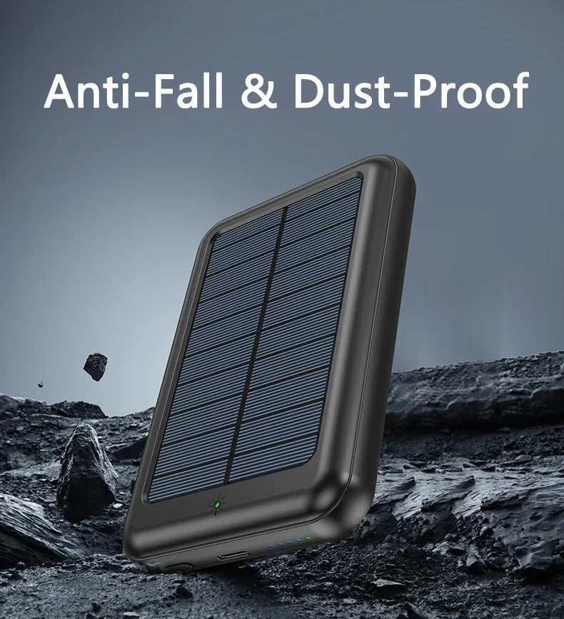 2025 15W Solar Magnetic Power Bank 20000mAh, Wireless Fast Charging USB-C, PD20W Fast Charge, Portable Solar Charger for Phones