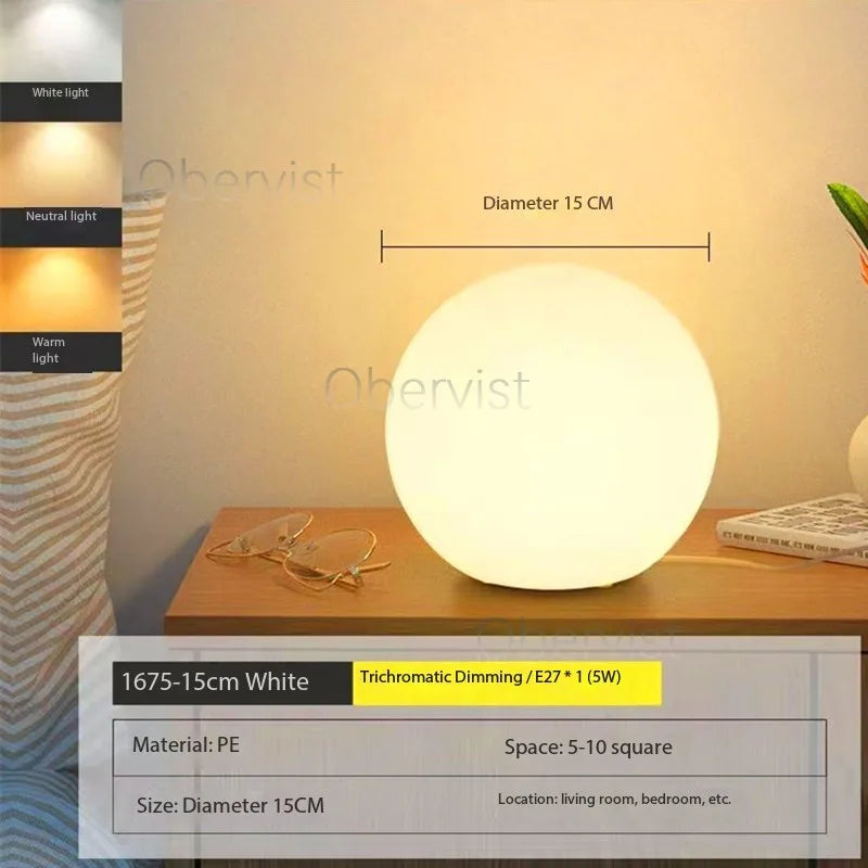 Decorative Ball Table Lamp Bedside Nightlight Girls Ins Gift Atmosphere Lamp Romantic Warm Children's Room Desk Bedroom Floor La