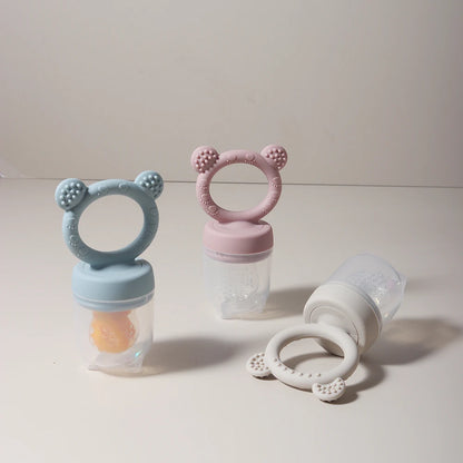 Baby Silicone Fruit Feeder – Bite & Explore Fresh Fruits cute cartoon design Chewable soft