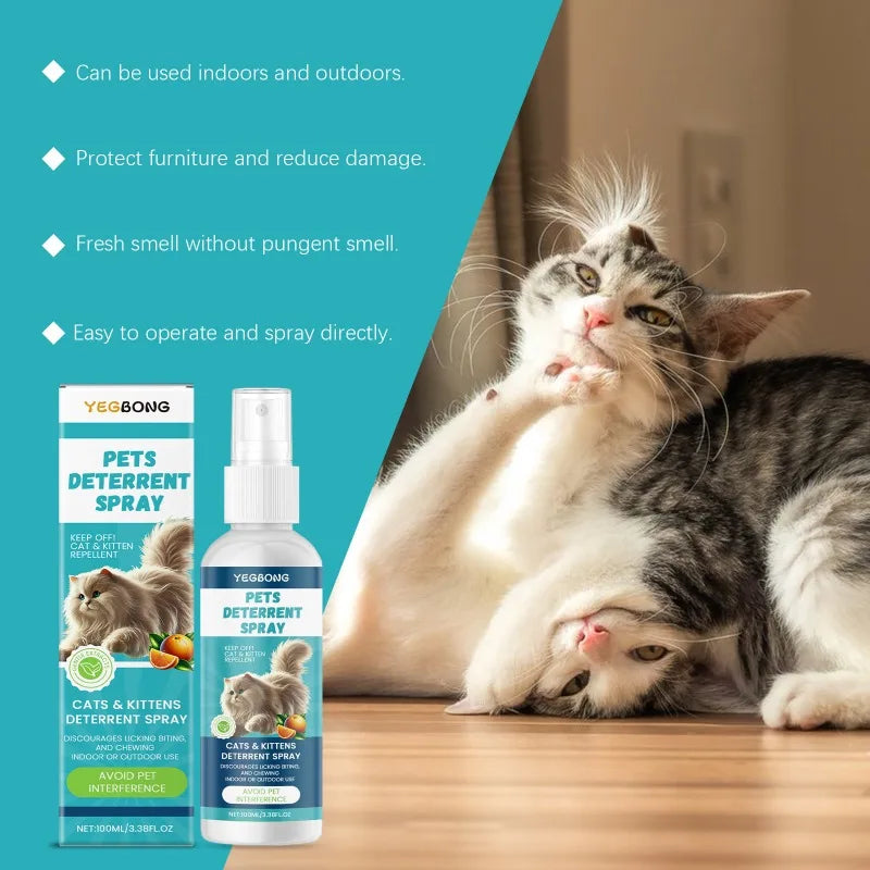 Advanced Pet Scratch Repellent Spray Safe for Cats Dogs Protects Furniture Carpets Drapes Bitter Formula Stops Scratching