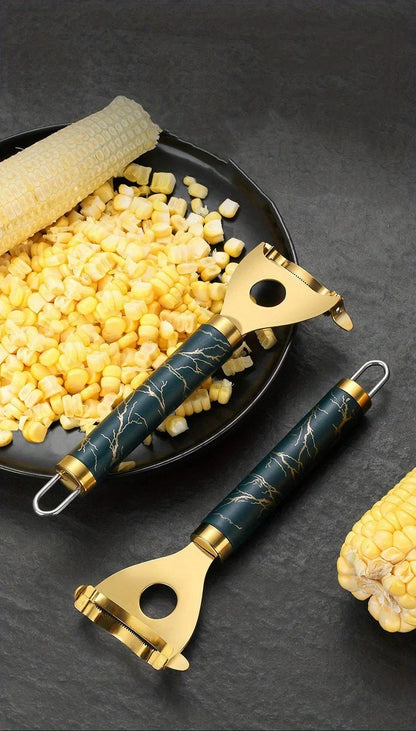 1pc Stainless Steel Corn Stripper – Efficient Cob Peeling, Durable Thresher, Kitchen Must-Have for Fresh Corn Lovers