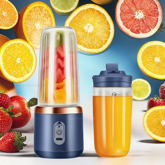 Portable Juicer Cup 6 Blade Blender Household Fruit Juicer Smoothie Mixer Machine USB Rechargeable Juice Extractor Kitchen Tool