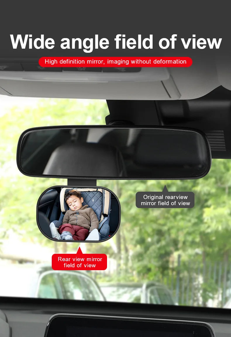 Car interior baby observation mirror, car child safety seat rearview mirror, installation of auxiliary mirror, reverse blind spo