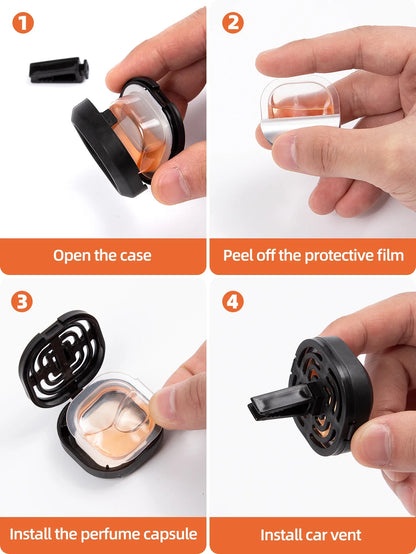 Long-Lasting Car Air Freshener Vent Clip Essential Oil Scented Odor Eliminator 0.14oz Alcohol-Free Fragrance for Fresh Car Smell