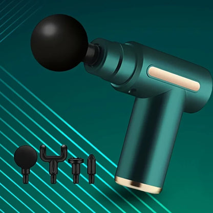 Portable Fascial Massage Gun With LED Touch Electric Percussion Pistol Massager Body Relaxation Screen Replaceable Massage Head