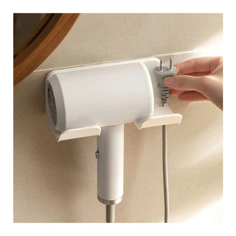Wall mounted hair dryer bracket, non perforated hair dryer bracket, hair dryer storage rack, white, black
