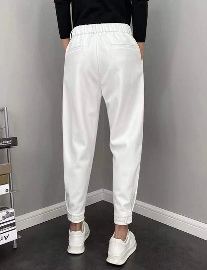 9 Cropped Office Male Suit Trousers Plus Big Size Men's Summer Pants Work Cheap High Quality Designer Clothes Elegant Tailoring