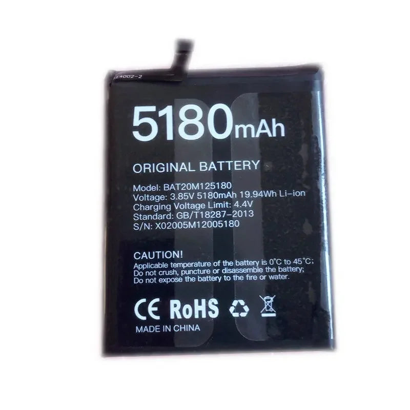 Battery for Doogee S58 Pro Original Batteria 5180mAh with Tracking Number Cell Phone Accessories