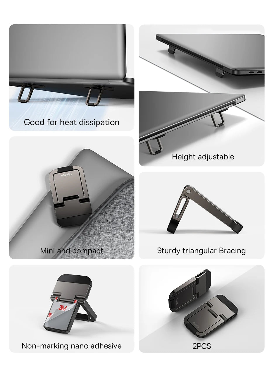 Baseus Laptop Kickstand for Computer Keyboard Holder Mini Portable Laptop Stands For Macbook Xiaomi Notebook Aluminum Support