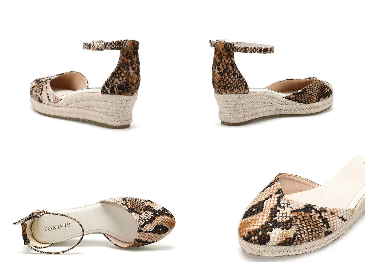 Ladies Casual Wedges Summer New Platform Sandals Fashion High Heels Espadrilles Sandals Roman Buckle Sandals