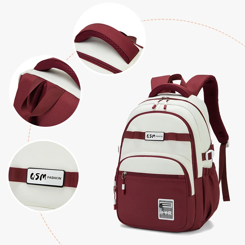 Schoolbags for Junior High School Girls with Good Looks, Korean Style Large Capacity College Style Backpacks for Women