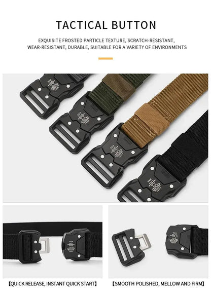 High Quality Men Belt Outdoor Work Training Belt Woven Belt Canvas Multi Function Belt Denim Belt