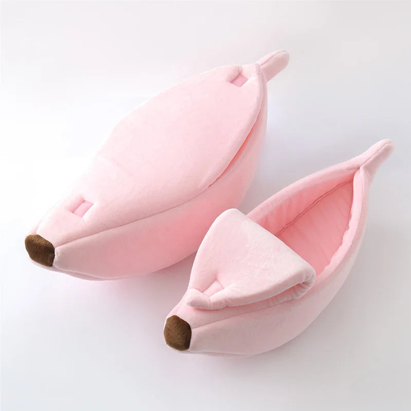 Cute Cats Beds Deep Sleep Comfort In Winter Bed Banana Shape for Cat's House Products Pets Creative Indoor Small Cat Dog Beds