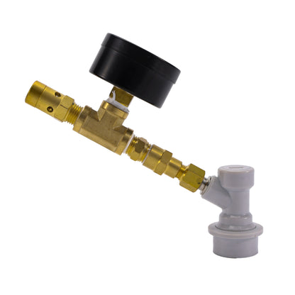 Ball Lock Spunding Valve with Gauge Adjustable Pressure Relief Valve Assembly with Gauge Beer Brewing Equipment