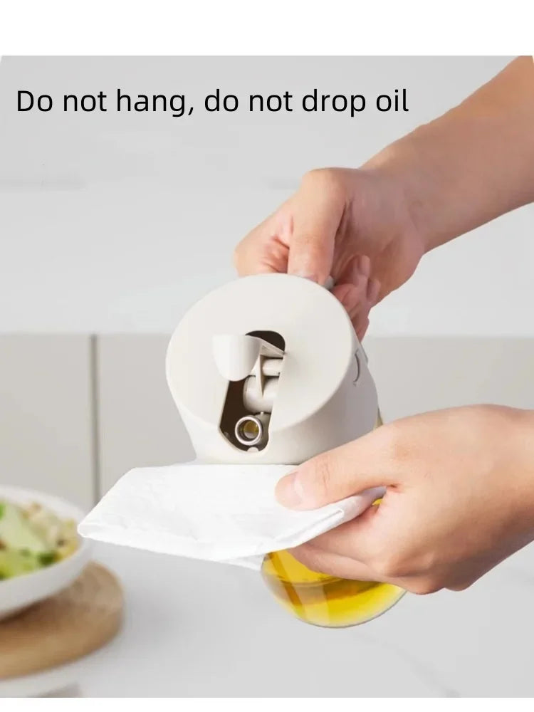 550ml Glass Automatic Opening and Closing Gravity Jug Household Kitchen Leak-proof Oil Jug Soy Sauce Vinegar Seasoning Flask