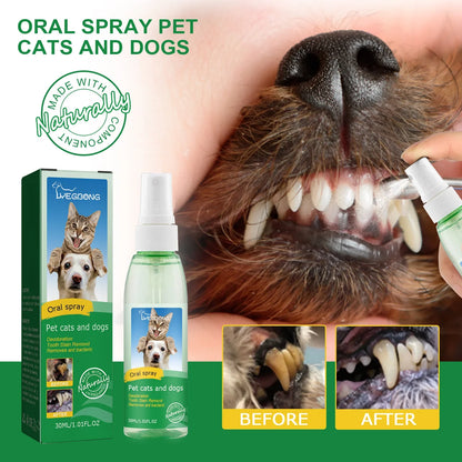 Pet Tooth Cleaning Spray Dog Mouth Fresh Teeth Clean Deodorant Oral Tartar Remover Teeth Stain Whitening Pet Oral Cleanse Liquid