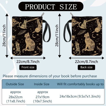 Flower Book Covers Daisy Book Protector Black Vintage Book Sleeve for Paperbacks Washable Fabric Cloth Book Cover with Zipper