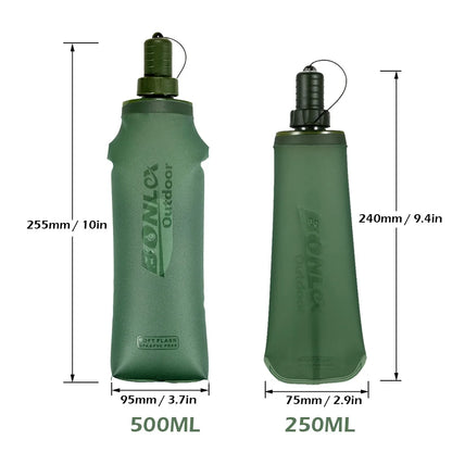 Water Bottle TPU Folding Soft Flask Sport Water Bottle Water Bag Collapsible Drink Water Bottle Water Bag Running Camping Hiking