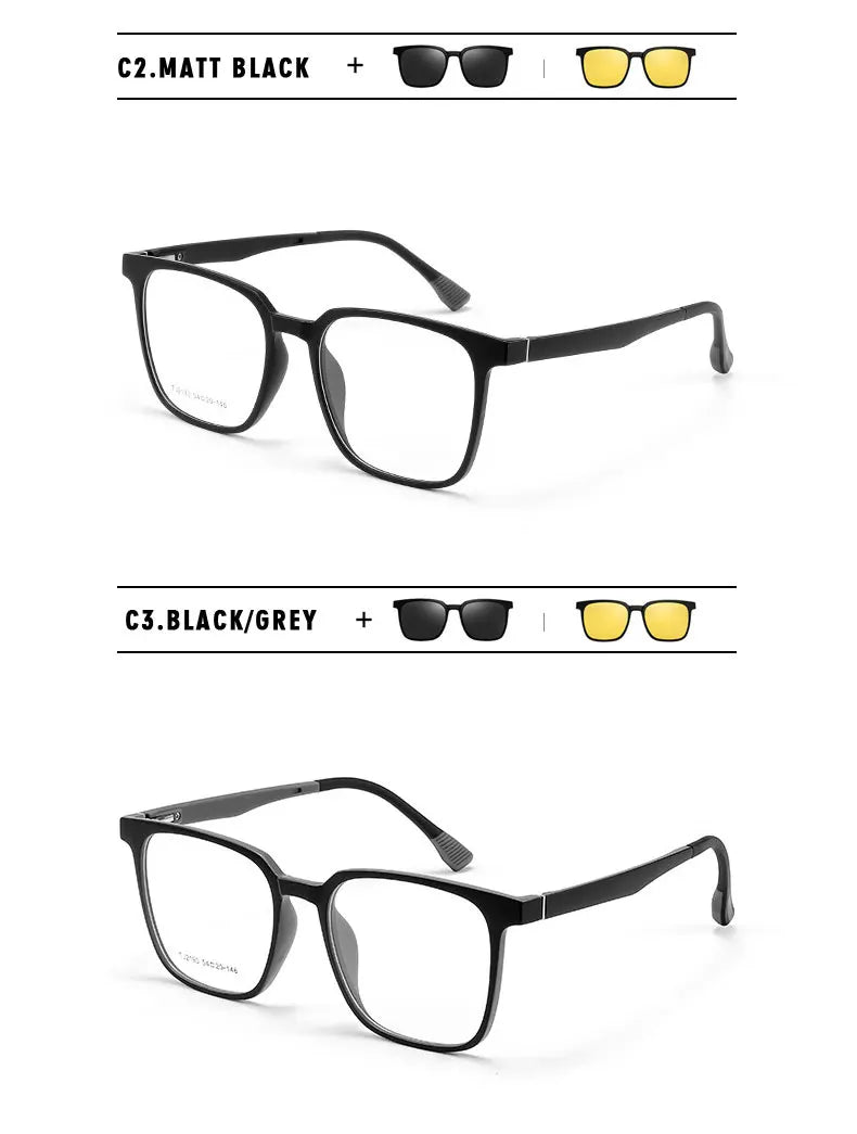 Magnetic Clip on Optical Myopia Glasses For Men Women Polarized Sunglasses Prescription Reading Glasses Blue Light Glass #TJ2190