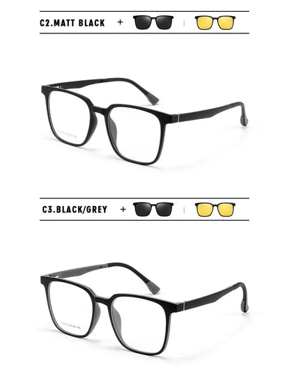 Magnetic Clip on Optical Myopia Glasses For Men Women Polarized Sunglasses Prescription Reading Glasses Blue Light Glass #TJ2190