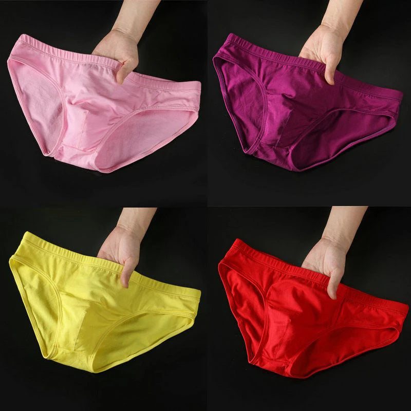 Mens Underwear Briefs Sexy Cueca Calzoncillos Hombre Slip Men Sleepwear Breathable Cotton Solid Color Male Panties Underpants