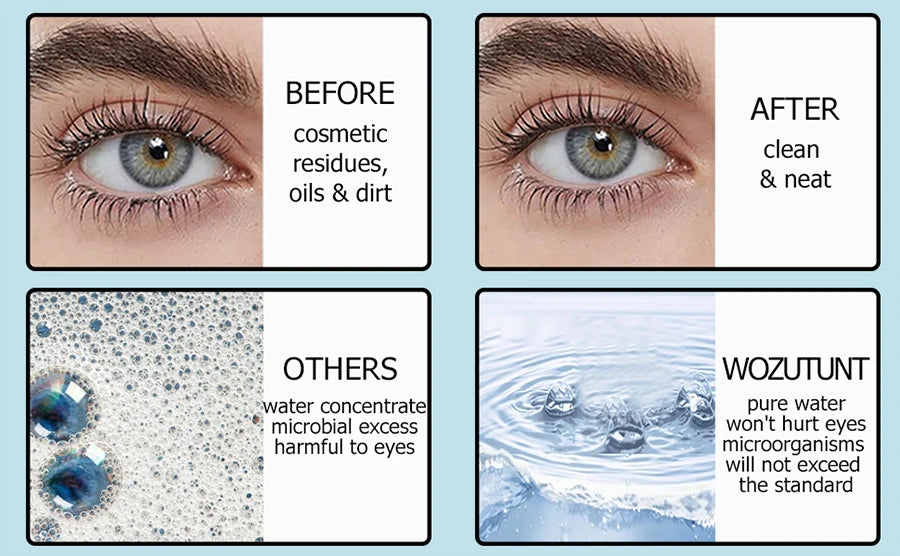 Lash Extension Shampoo 100ml Women Foam Mousse Eyelash Rinse Bottle Lashes Shampoo and Makeup Remover Pads with Brush 7pcs/Set