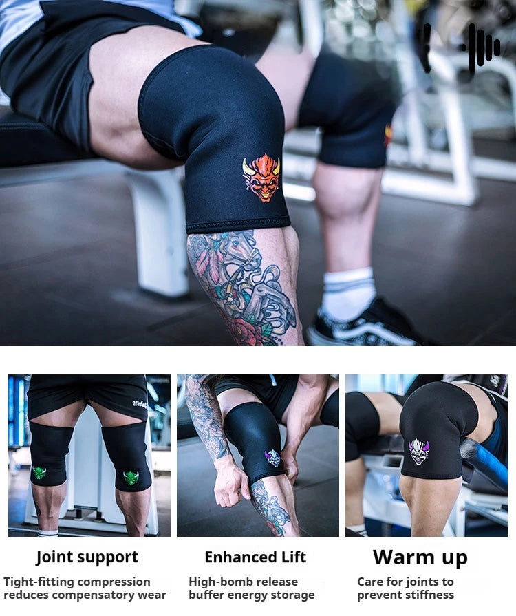 1 Pair Fitness Powerlifting Knee Pads Squat Support Weightlifting Knee Sleeve Strength Lifting Pads Gym Training Knee Covers