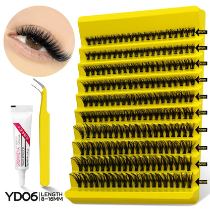Diy Lash Extension Kit Cluster Eyelash Extension Kit Individual Lashes Kit Lash Bond and Seal Lash Glue and Lash Tweezers Makeup