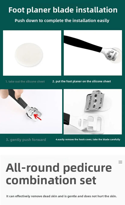 Foot care Foot board file tool set Stainless steel foot washboard Foot grinder to remove dead skin Calluses Pedicure Foot board