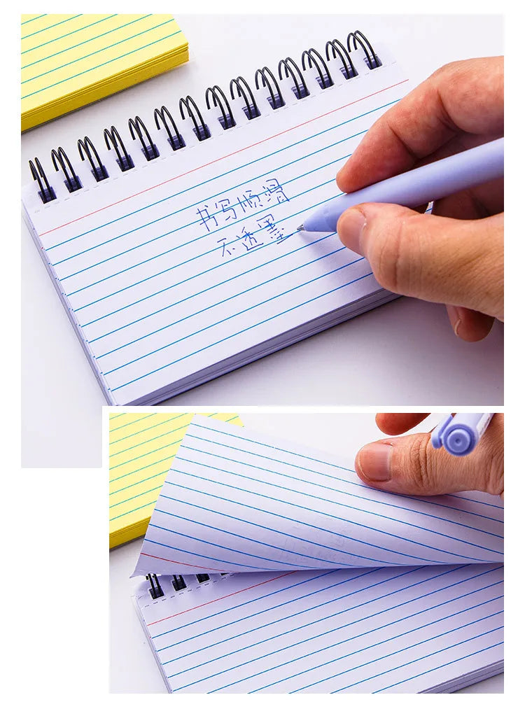 Simple Lined Spiral Notebook With Colorful Pages,Tearable Binding,Office Supplies Journal Diary Stationery Back To School