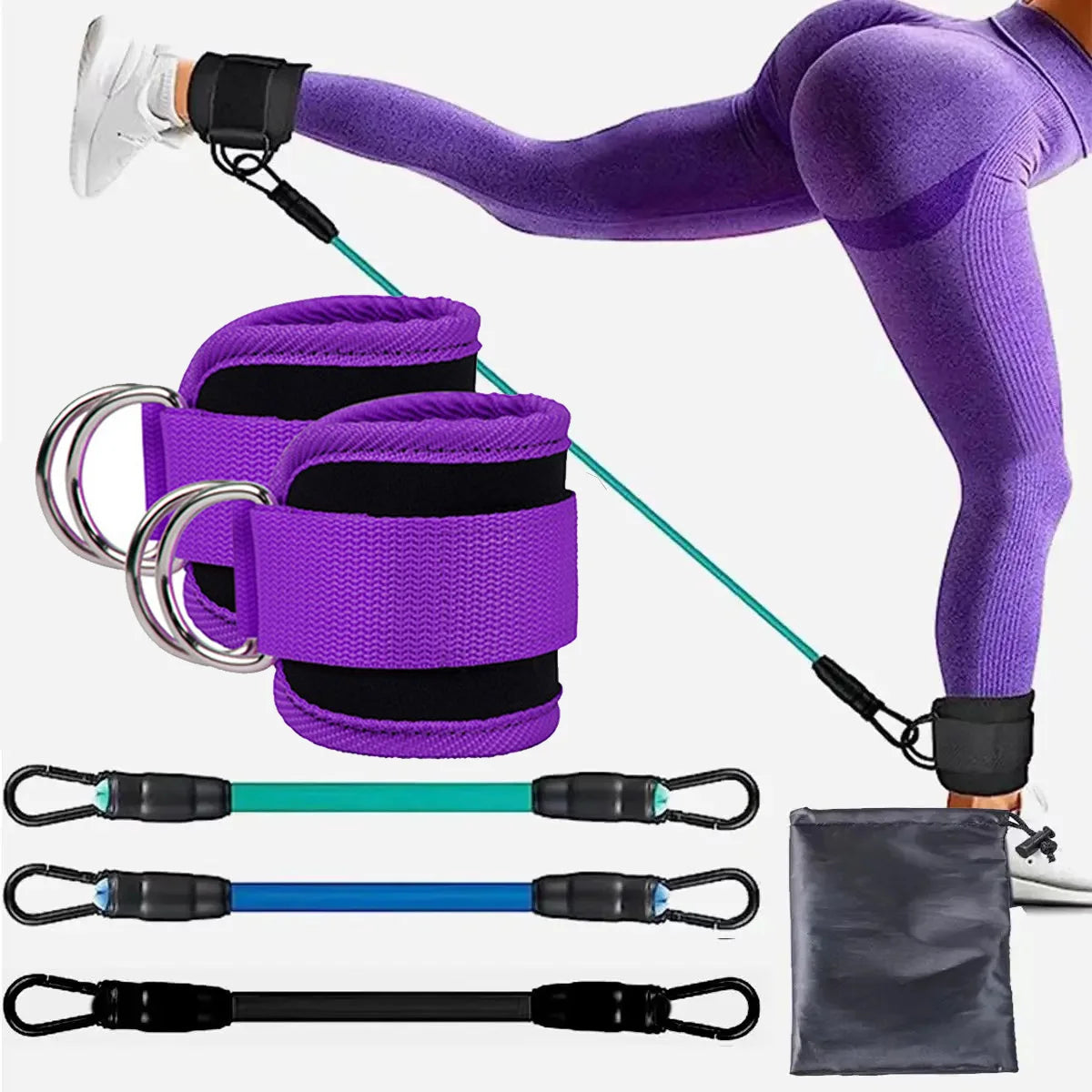 Resistance Bands With Ankle Straps Fitness Workout Training Resistance Bands Home Yoga Stretch Elastic Pilates Gym Equipment