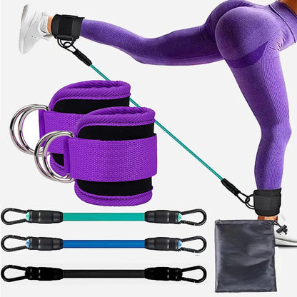 Resistance Bands With Ankle Straps Fitness Workout Training Resistance Bands Home Yoga Stretch Elastic Pilates Gym Equipment