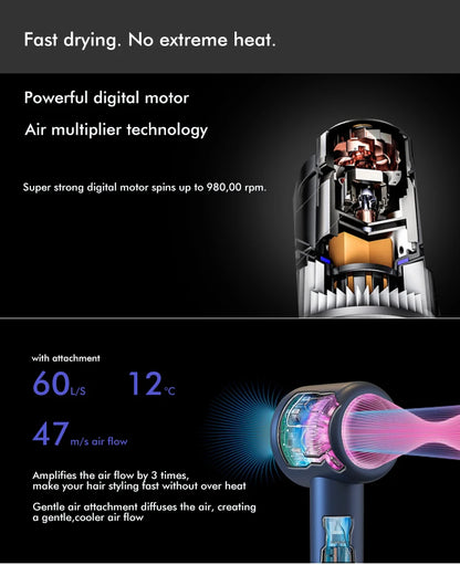 Professional Hair Dryer Super Hair Dryer 220V Leafless Hair dryers Home Curling Iron Salon Hair Styler Blow Drier