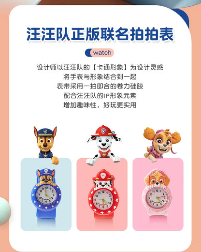 Paw Patrol Kids Watch Cartoon Waterproof Patting Watches Fashion Children Silicone Strap Wrist Watch Students Clock Gift