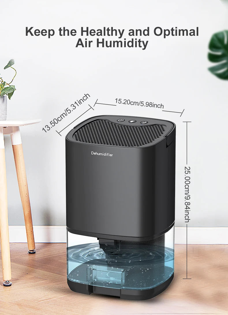 Smart Air Purifier Portable Dehumidifier Home Office and RV Eliminate Damp Mold and Moisture Easy To Use and Energy Efficient