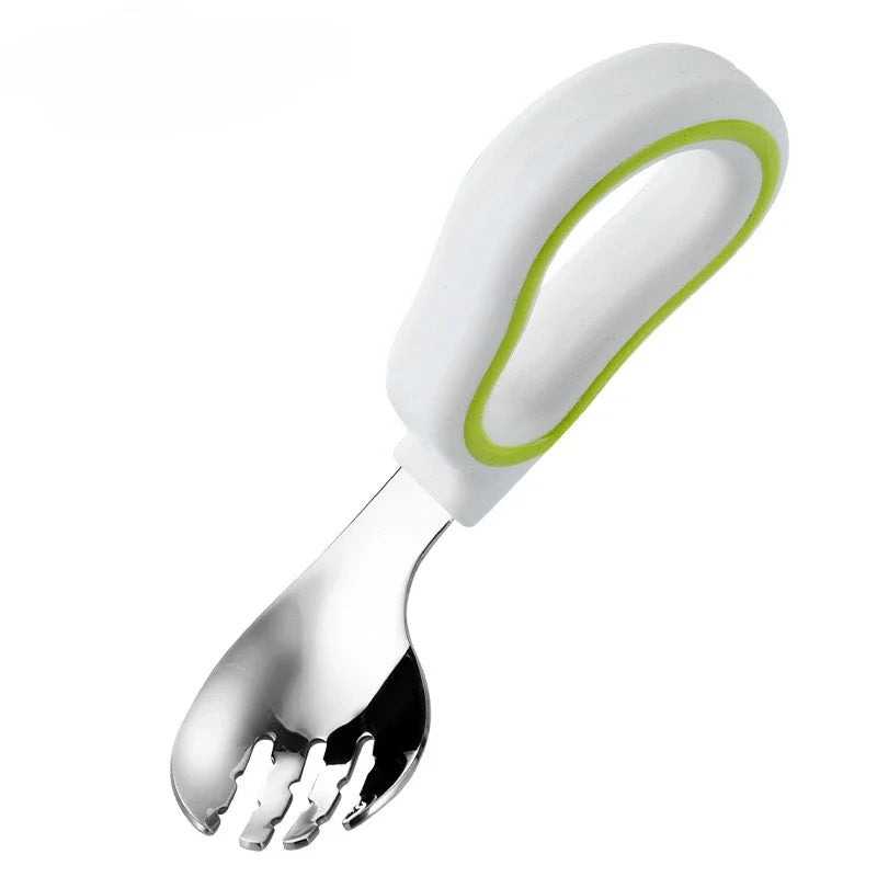 Baby Eating Training Soft Silicone Spoon Fork Cutlery Toddler Baby Feeding Utensils Cutlery Children Tableware Kids Fork Sets