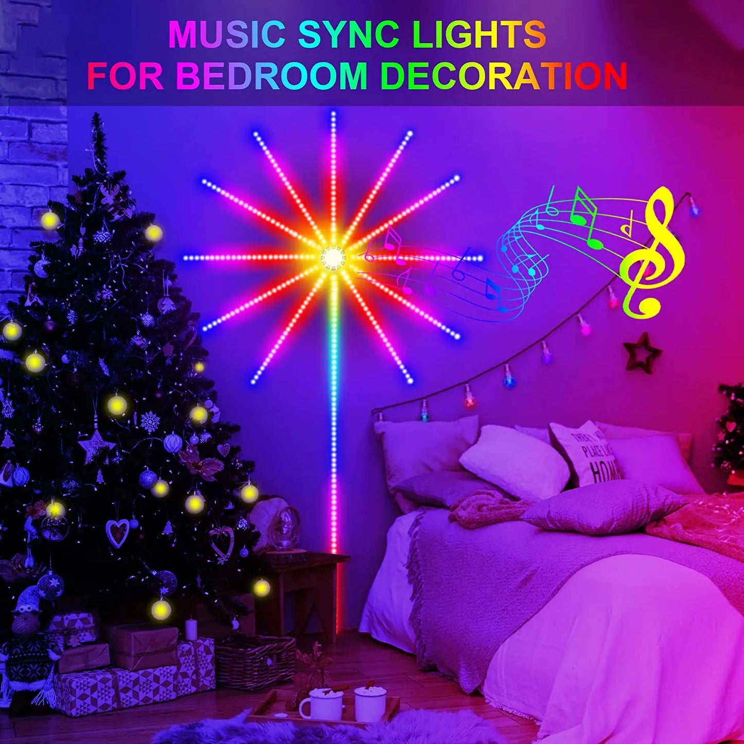 Smart LED Light Strip DIY Firework Remote Bluetooth Festoon Lamp For Christmas Bedroom Party Wedding Decor Holiday Fairy Lights