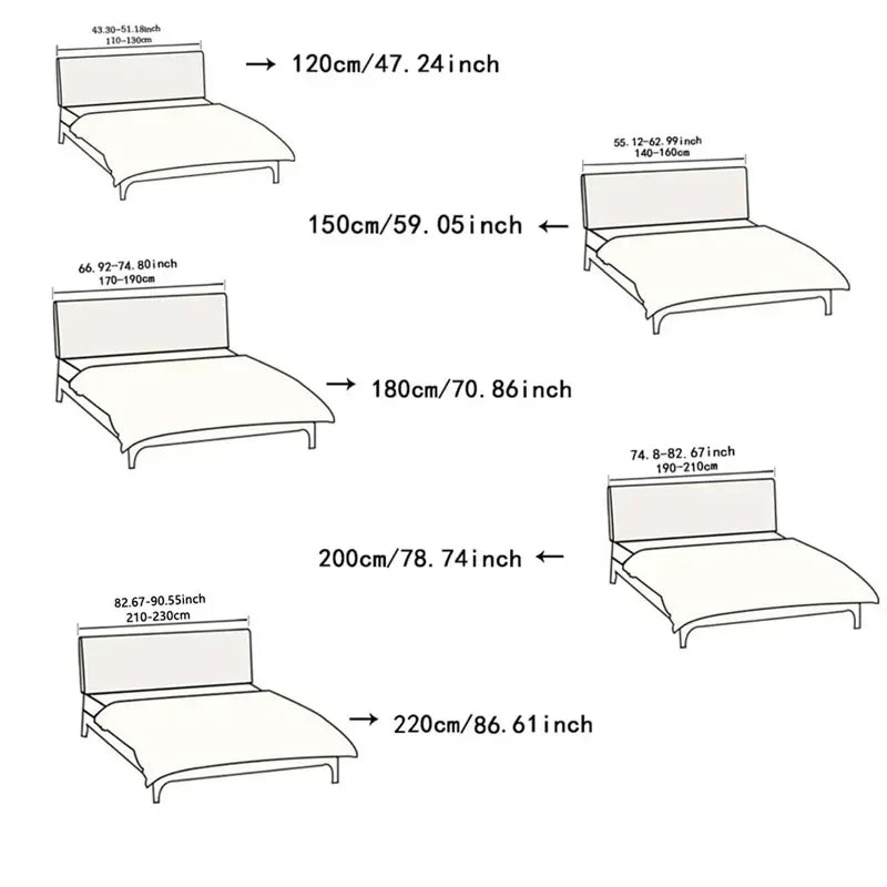 Headboard Bedhead Cover Dust Cover Double Bed Covers Durable Bed Back Protection Elastic All-inclusive Bedhead Cover Home Decor
