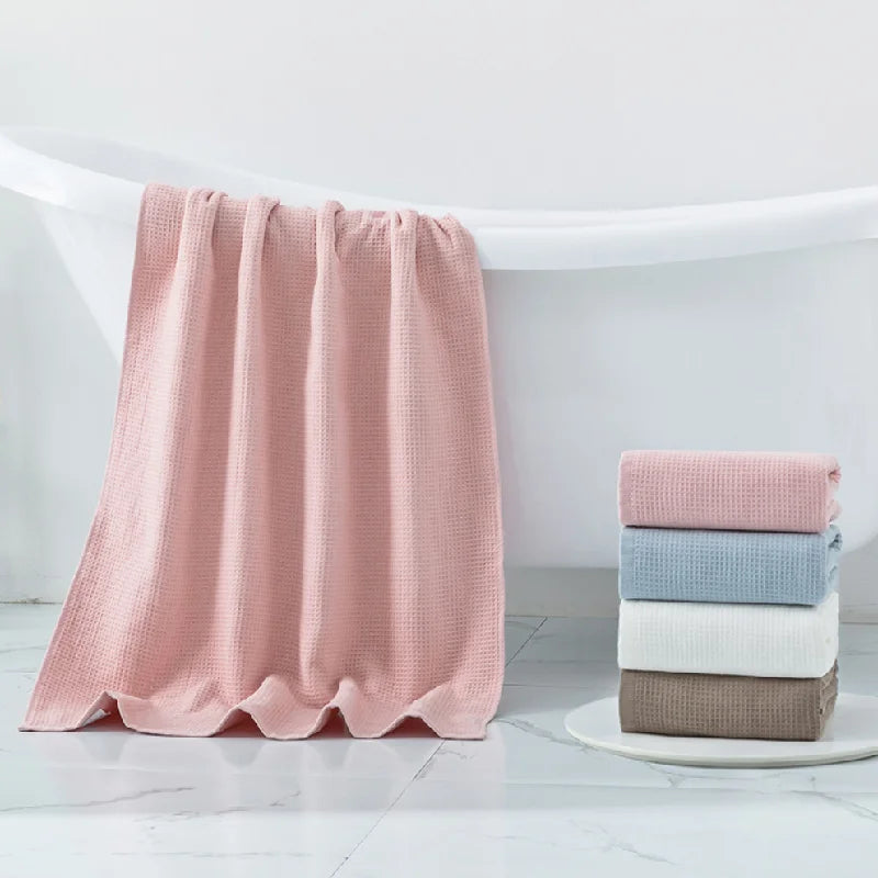 100% Cotton Double Layer Waffle Terry Bath Towel Soft Shower Towels Beach Towels Home Bathroom Towel For Adults