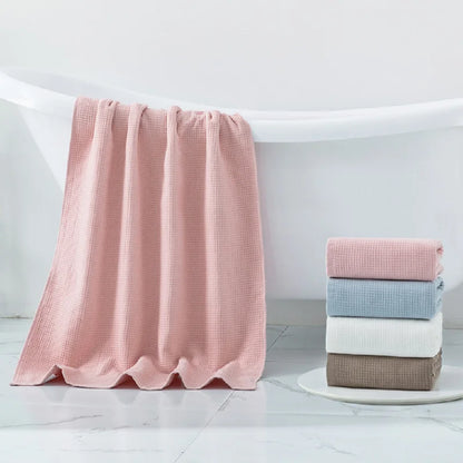 100% Cotton Double Layer Waffle Terry Bath Towel Soft Shower Towels Beach Towels Home Bathroom Towel For Adults