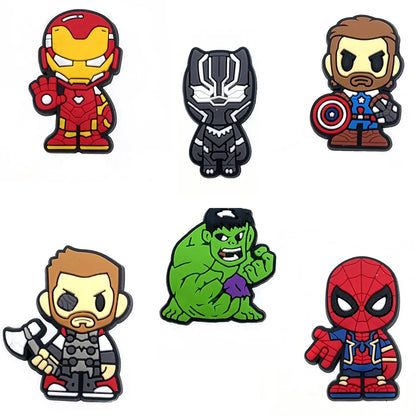 28styles Movies Super Hero Shoe Charms for Clogs Sandals Decorations shoes Accessories PVC Charms Cartoon Kids Gifts
