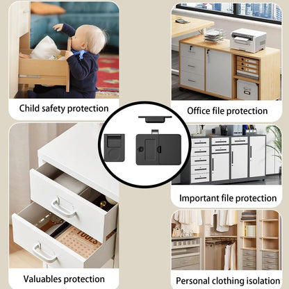NFC Smart Cabinet Lock Magnetic Sensing Child Safety Baby Proofing Drawer Lock 2 Unlocking Methods Long Battery Life Universal