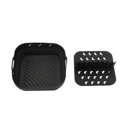 Dishwasher safe Square Silicone Air Fryer Liner Reusable Heat Resistant eazy clean air fryer silicone liners with divider