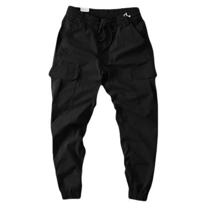 Summer Trousers Wear-resistant Summer Cargo Pants Breathable Multi Pockets Elastic Waist Summer Cargo Pants Mid Waist